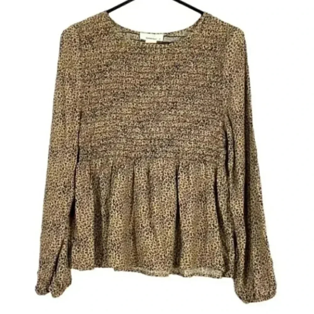URBAN Romantics Long Sleeved Leopard Print Boho Top